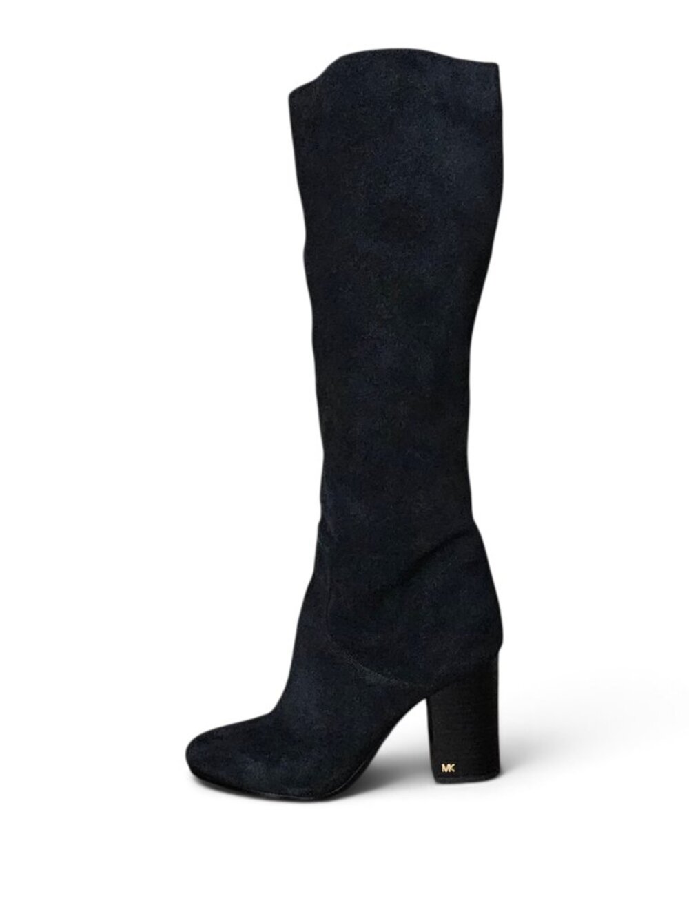 Michael Kors Jocelyn Suede Leather Knee High Black Block Heel Riding Boots 9